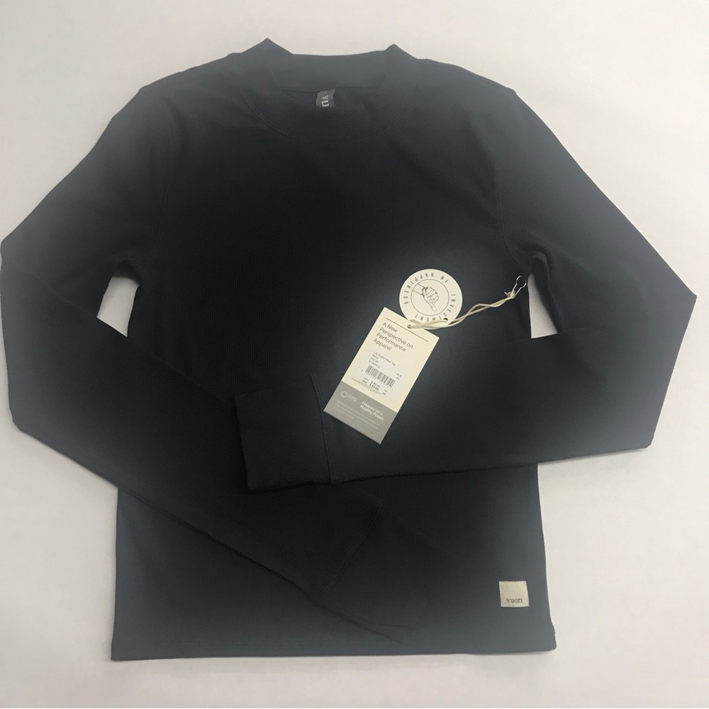 VUORI  Long Sleeve Mudra Fitted Tee Black,New.